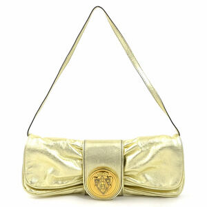 Gucci Papillon Crest Evening Bag metallic gold medallion